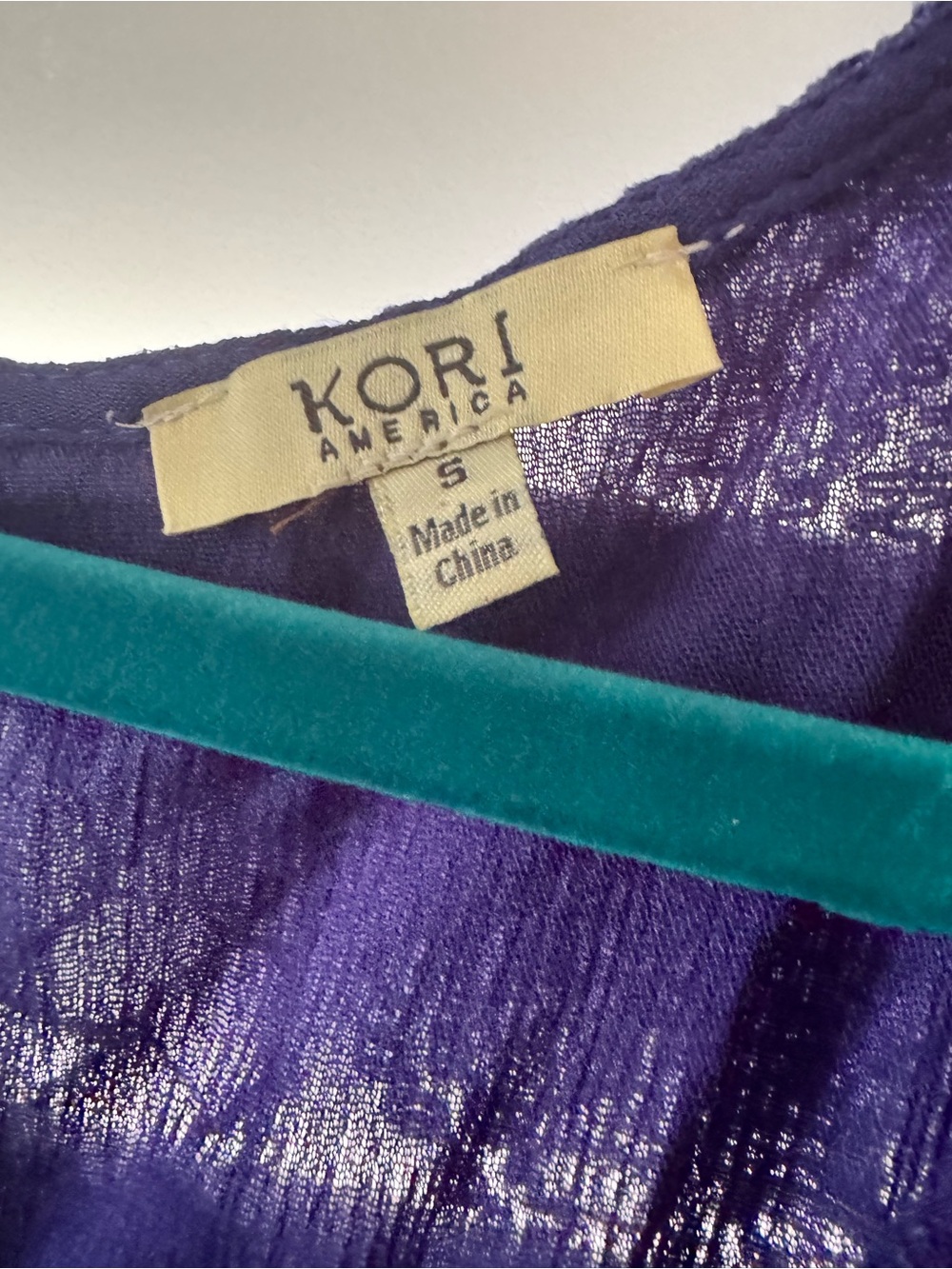 Kori Purple Sheer Top with Teal Accent